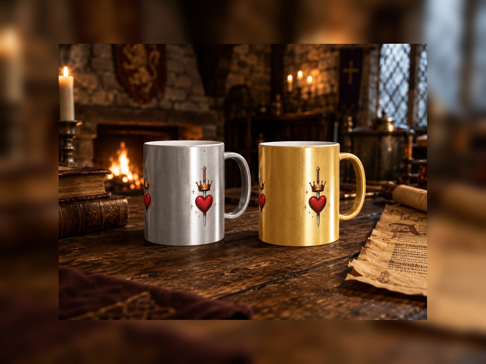 The Lovelorn Knight Metallic Mug (Silver\Gold)