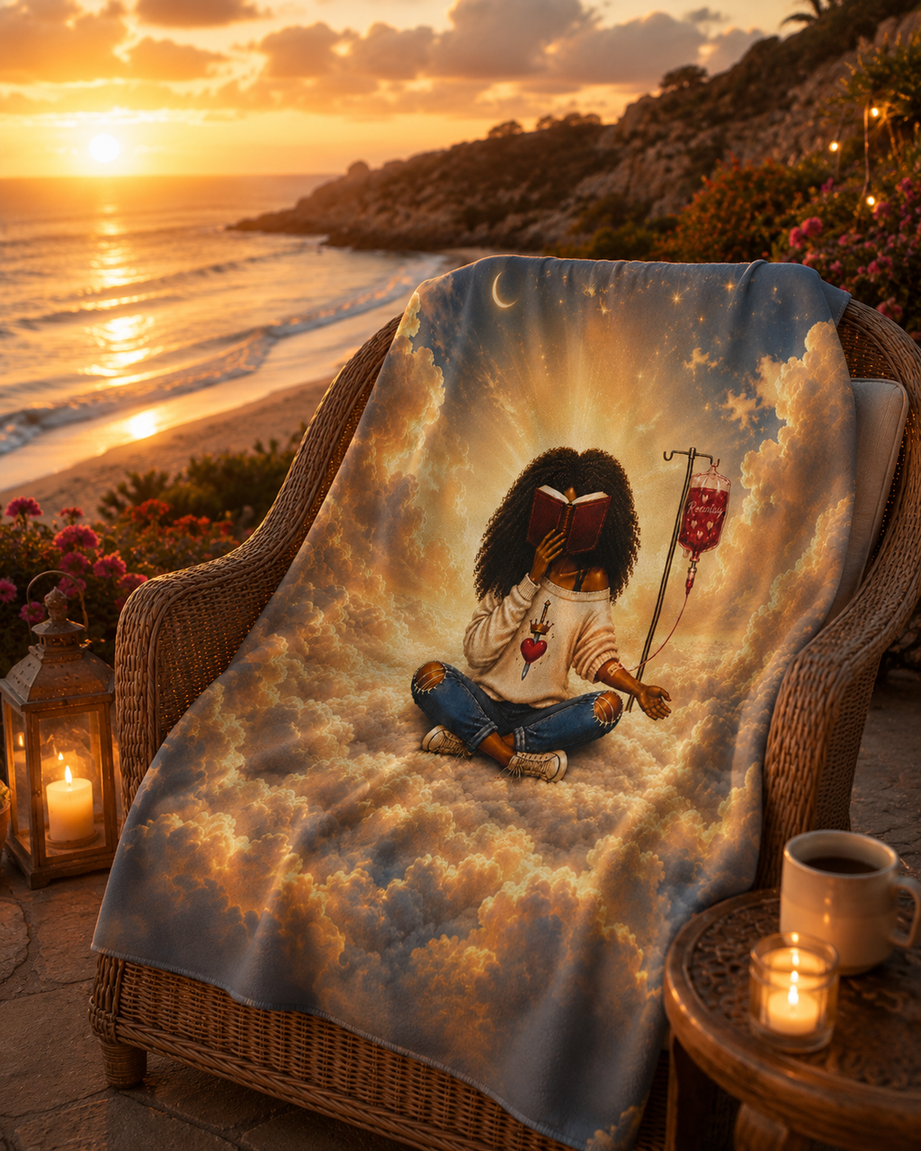 Romantasy IV Heavenly Sherpa Fleece Blanket