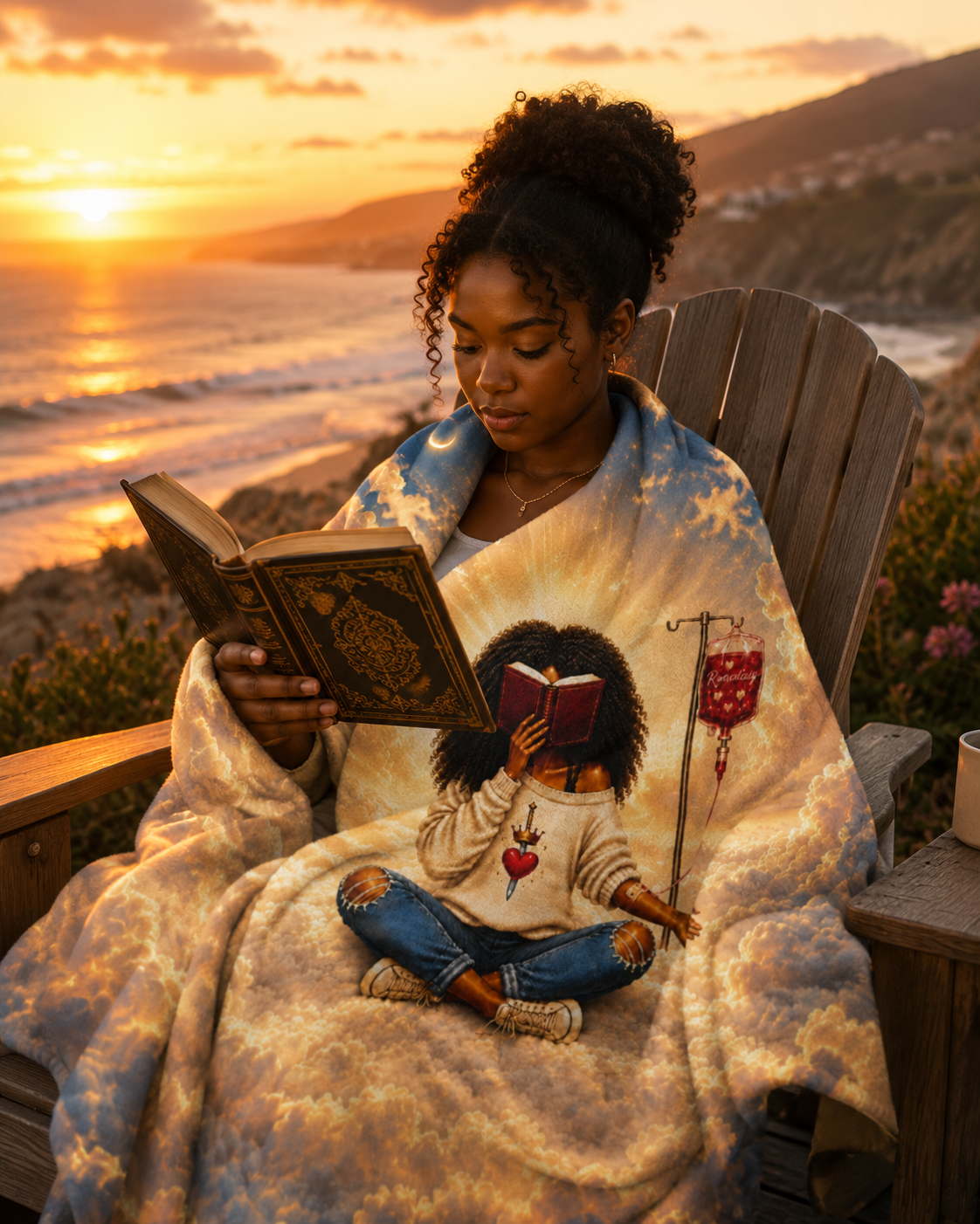 Romantasy IV Heavenly Sherpa Fleece Blanket