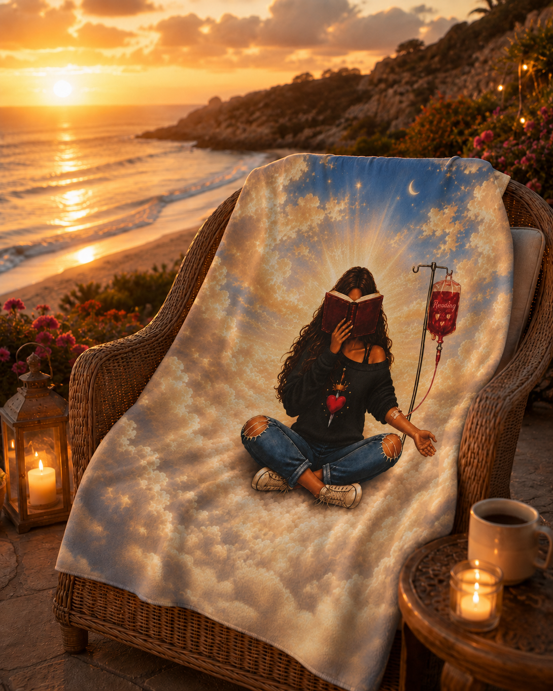 Romantasy IV Heavenly Sherpa Fleece Blanket