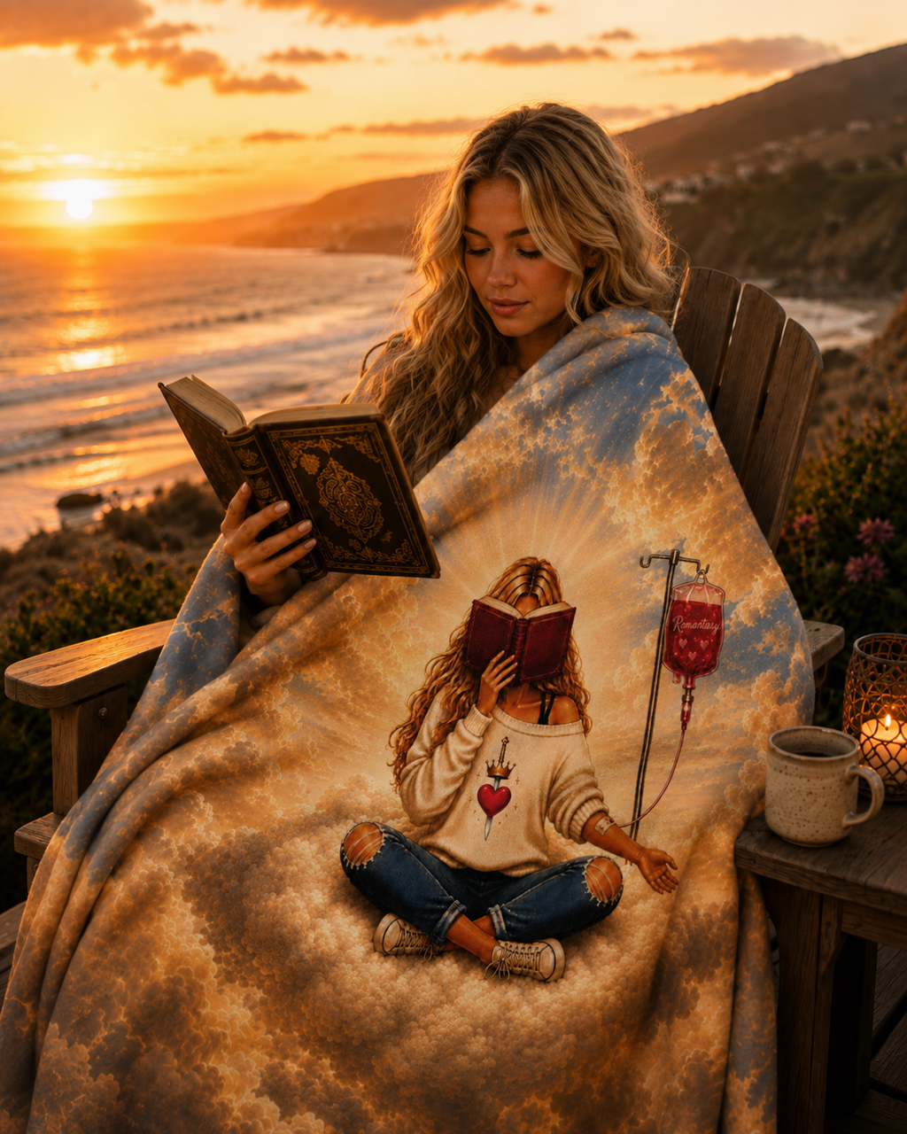 Romantasy IV Heavenly Sherpa Fleece Blanket