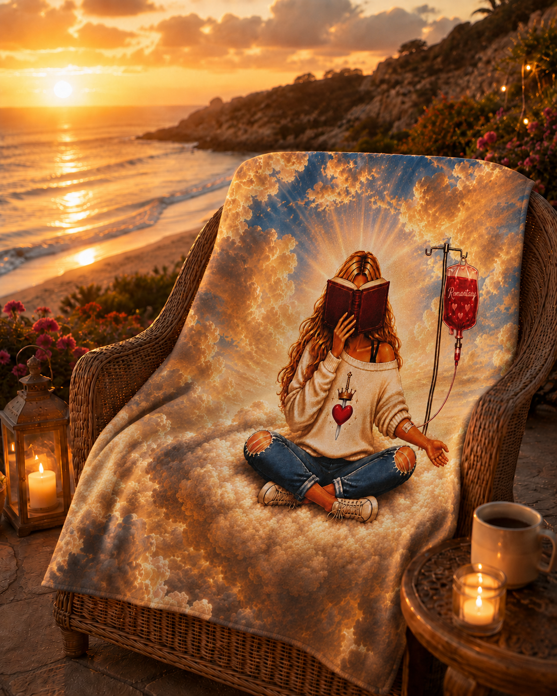 Romantasy IV Heavenly Sherpa Fleece Blanket