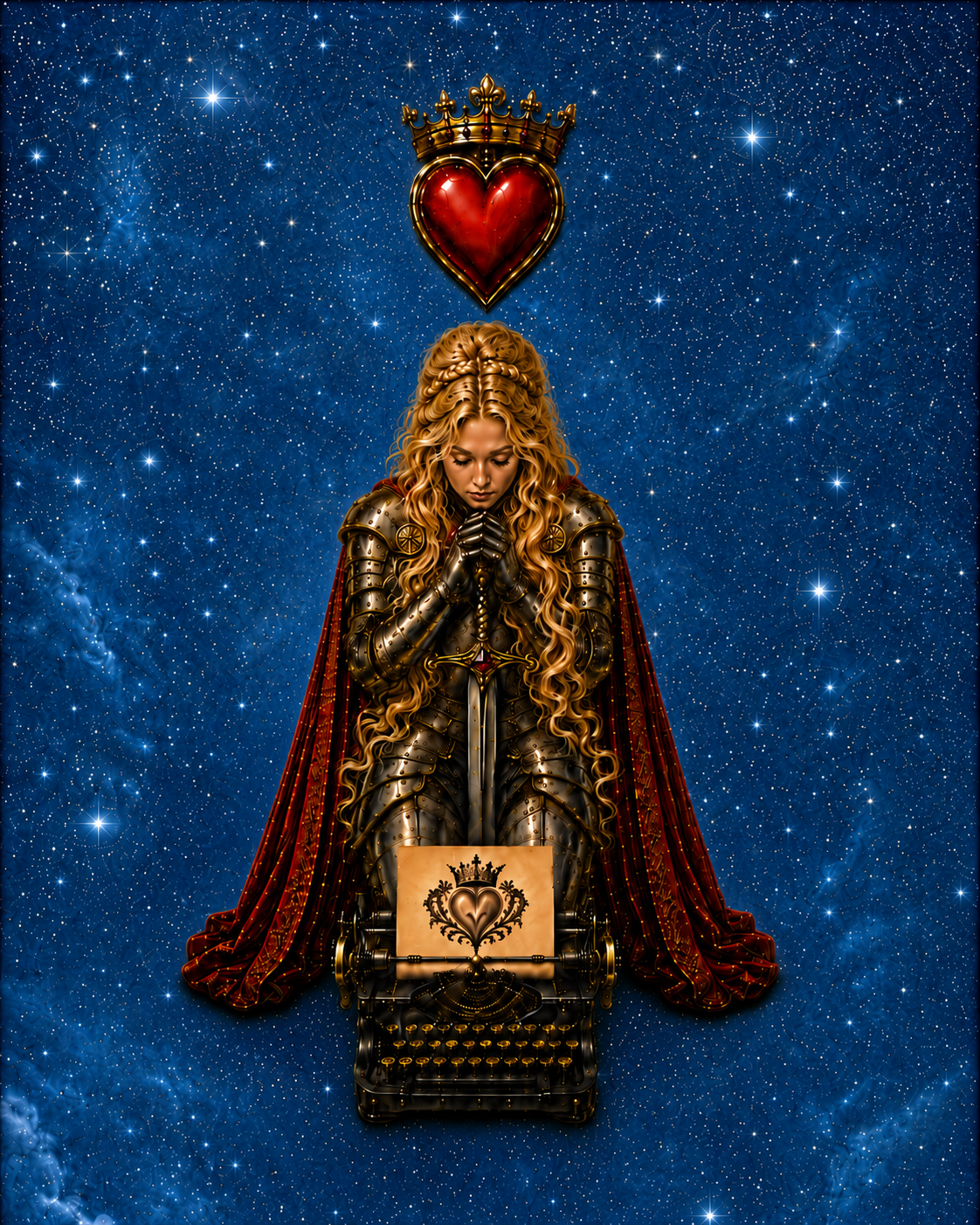 **LIMITED EDITION Cosmic Typewriter Knight Glossy Poster (II)