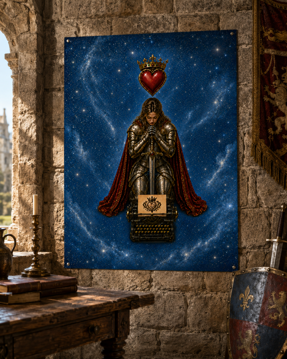 **LIMITED EDITION Cosmic Typewriter Knight Glossy Poster (II)