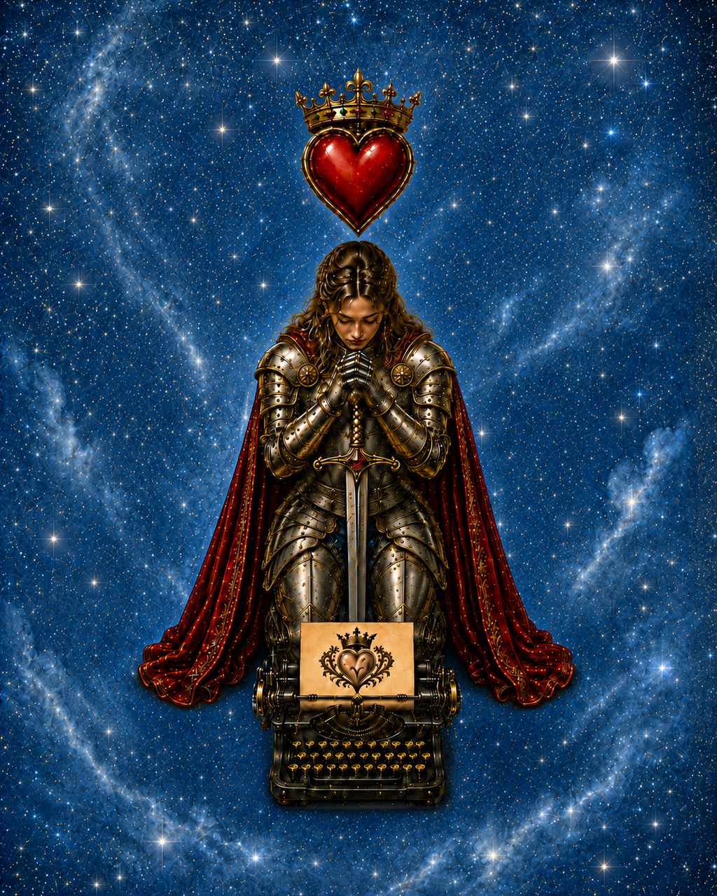 **LIMITED EDITION Cosmic Typewriter Knight Glossy Poster (II)