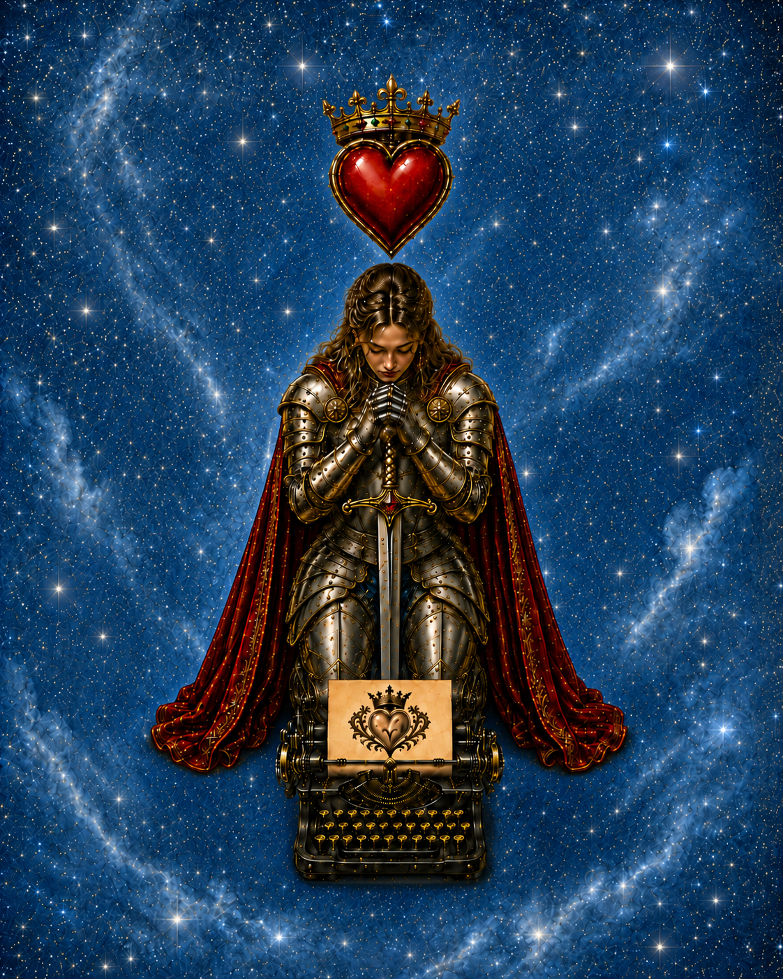 **LIMITED EDITION Cosmic Typewriter Knight Glossy Poster (II)